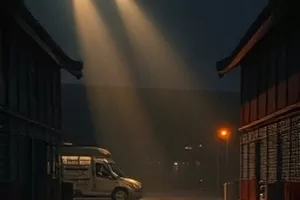 舞蹈竞演综艺《舞台的褶皱》剧照，舞者在追光下完成一个下腰动作