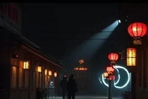 生活剧《巷口的春天》剧照，老街转角晾衣绳上晃动的蓝布衫